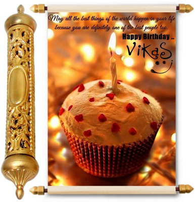 Lolprint Happy Birthday Vikas 24K Gold Scroll Greeting Card(Multicolor, Pack of 1)
Lolprint Happy Birthday Vikas 24K Gold Scroll Greeting Card(Multicolor, Pack of 1)