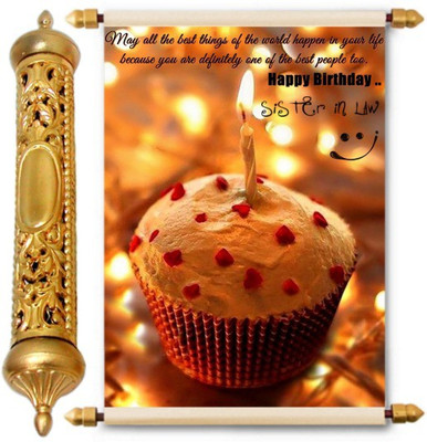 Lolprint Happy Birthday Sister in Law Gold Scroll Greeting Card(Multicolor, Pack of 1)
Lolprint Happy Birthday Sister in Law Gold Scroll Greeting Card(Multicolor, Pack of 1)