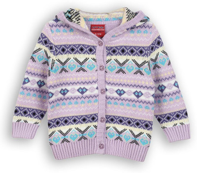 Lilliput Baby Girls Button Self Design Cardigan, Purple light