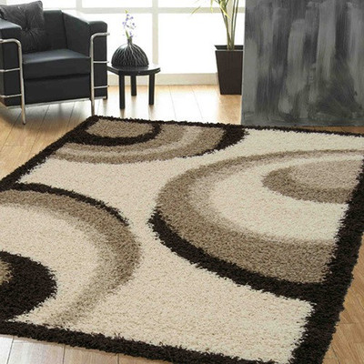 Presto Brown Polyester Carpet(150 cm X 210 cm)