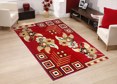 Presto Red Polyester Carpet(150 cm X 200 cm)