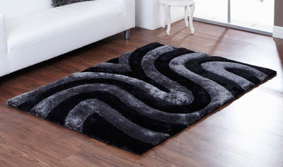 Presto Black Polyester Carpet(150 cm X 210 cm)