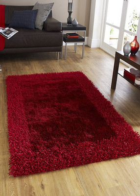Presto Red Polyester Carpet(150 cm X 210 cm)