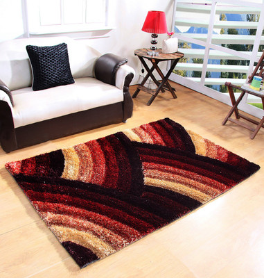 Excel Bazaar Maroon Polyester Carpet(120 cm X 180 cm)