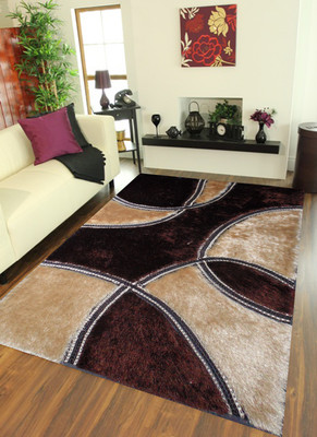 Presto Brown Polyester Carpet(120 cm X 180 cm)