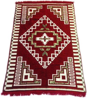 MACHROLI PRINTS Maroon Velvet Carpet(150 cm X 210 cm)