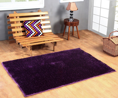 Hand Tex Purple Polyester Carpet(90 cm X 150 cm)