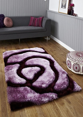 Presto Purple Polyester Carpet(90 cm X 150 cm)