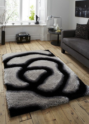 Presto Grey Polyester Carpet(90 cm X 150 cm)