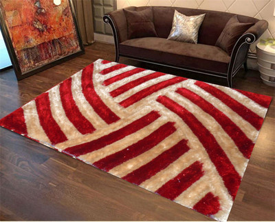 Presto Red Polyester Carpet(90 cm X 150 cm)