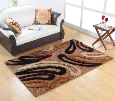 Excel Bazaar Brown Polyester Area Rug(120 cm X 180 cm)