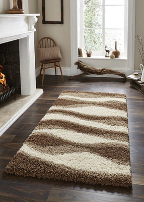 Presto Brown Polyester Carpet(120 cm X 180 cm)