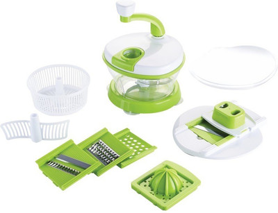 Crystal MANUAL Food Processor 10 in 1 Chopper(1 antiskid suction base, 1 mixing & chopping bowl, 1 removable lid, 1 rotating handle, 1 lid to insert slicing, chopping & gratting blades, 5 Blades), Multicolor
Crystal MANUAL Food Processor 10 in 1 Chopper(1 antiskid suction base, 1 mixing & chopping bowl, 1 removable lid, 1 rotating handle, 1 lid to insert slicing, chopping & gratting blades, 5 Blades), Multicolor