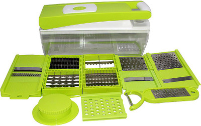 Ganesh Chopper(1 Main Unit With Cointainer,, 2 Nos. 2i in 1 Dicing Blades, 6 Nos. Slicing & Grating Blades, 1 No 2 in 1 Peeler With Grater, 1 Safety Holder), Green;white
Ganesh Chopper(1 Main Unit With Cointainer,, 2 Nos. 2i in 1 Dicing Blades, 6 Nos. Slicing & Grating Blades, 1 No 2 in 1 Peeler With Grater, 1 Safety Holder), Green;white