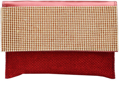 Bagaholics Party Maroon, Gold Clutch, Gold;maroon