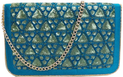Bhamini Party Blue Clutch