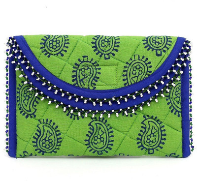 Aditi Trends Casual Green Clutch