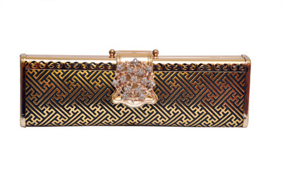 Tanishka Exports Party Gold Clutch