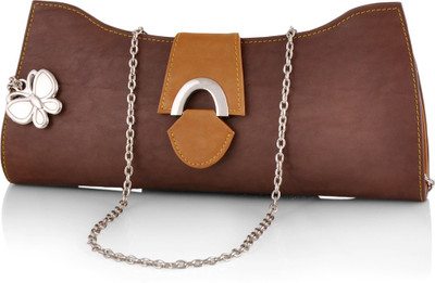 Butterflies Casual Brown Clutch