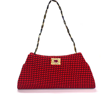 Arisha kreation Co Party Red, Black Clutch, Black;red