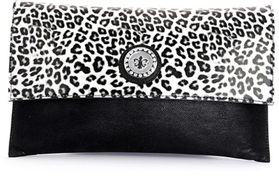 Elligator Party Black, White Clutch