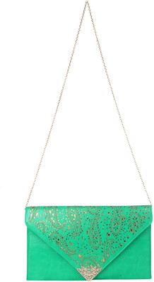 Just Women Casual Green Clutch