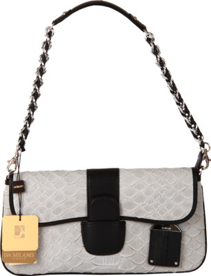 Da Milano Casual Black, White Clutch