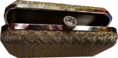 The Indian Handicraft Store Party Gold Clutch