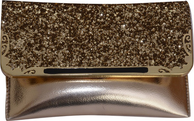 Prime Casual Gold Clutch