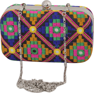 Advika Party Blue Clutch
