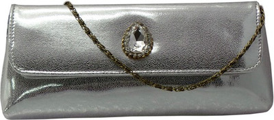 Bhamini Casual Silver Clutch
