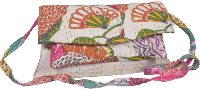 Jaipur Textiles Hub Party White Clutch