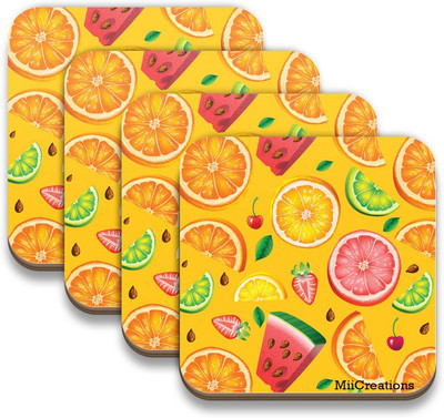 MiiCreations Square Medium Density Fibreboard Coaster Set(Pack of 4), Multicolor
MiiCreations Square Medium Density Fibreboard Coaster Set(Pack of 4), Multicolor