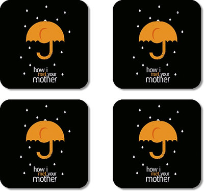 Crackndeal Square Medium Density Fibreboard Coaster Set(Pack of 4), Multicolor