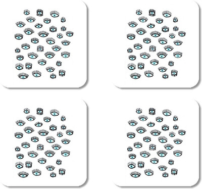 Crackndeal Square Medium Density Fibreboard Coaster Set(Pack of 4), Multicolor