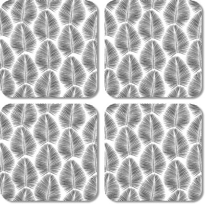 Crackndeal Square Medium Density Fibreboard Coaster Set(Pack of 4), Multicolor