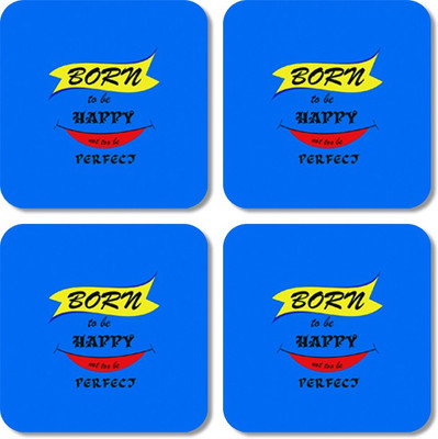 Crackndeal Square Medium Density Fibreboard Coaster Set(Pack of 4), Multicolor