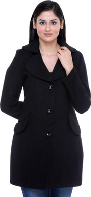 Trufit Women's Single Breasted Coat, Black