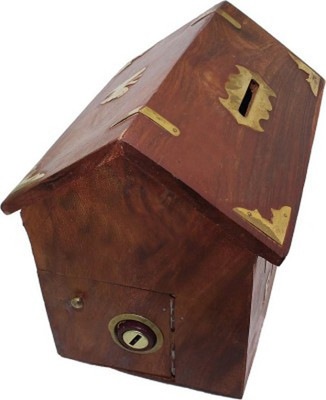 R R HANDICRAFT MONY BANK 1 Coin Bank(Brown)