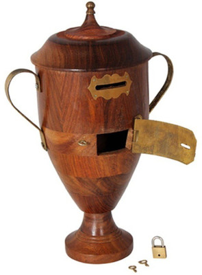 Desi Karigar Trophy Shape Coin Bank Coin Bank(Brown)