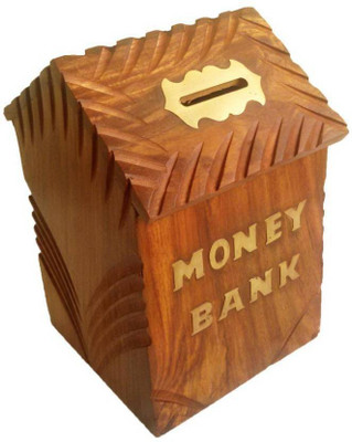 MyWoodKart coinboxhut Coin Bank(Brown)