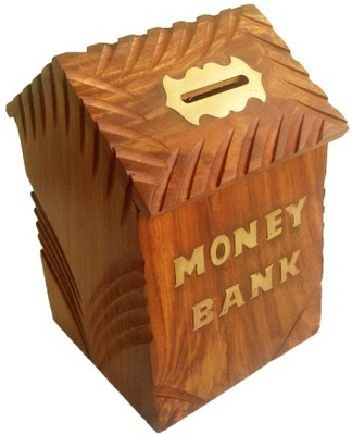 Fabulo Hut Shape Coin Bank(Brown)