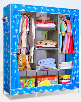 Evana Carbon Steel Collapsible Wardrobe(Finish Color - Blue)