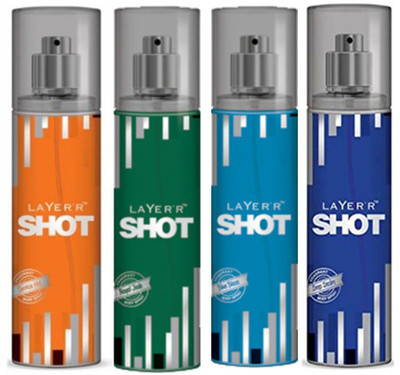 Layer'r Shot (Set Of 4) Royal,Smokin,Blaze,Desire Deodorants Pack For Men Combo Set(Set of 4)
Layer'r Shot (Set Of 4) Royal,Smokin,Blaze,Desire Deodorants Pack For Men Combo Set(Set of 4)