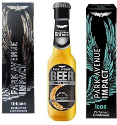 Park avenue Icon,Urbane and Anti Dandruff Beer Shampoo Combo Set(Set of 3)
