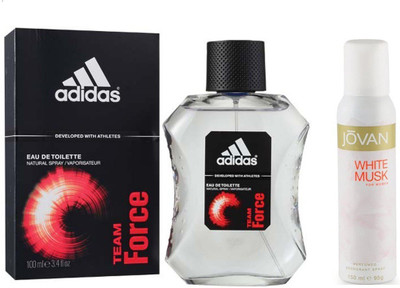 Adidas Live It Combo's In EDT Team Force & Jovan The White Musk Deo Combo Set(Set of 2)
Adidas Live It Combo's In EDT Team Force & Jovan The White Musk Deo Combo Set(Set of 2)