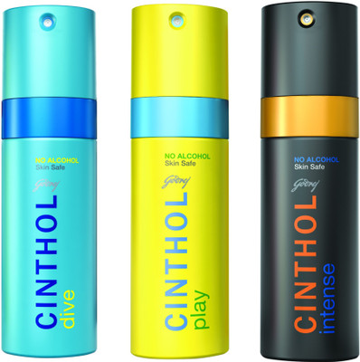 Cinthol Deo Spray - Dive + Play + Intense Combo Set(Set of 3)