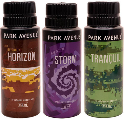 Park avenue Park Avenue Storm, Tranquil, Horizon Pack of 3 Deodorants Combo Set(Set of 3)
Park avenue Park Avenue Storm, Tranquil, Horizon Pack of 3 Deodorants Combo Set(Set of 3)