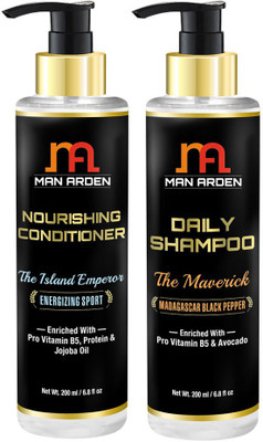 Man arden Daily Hair Shampoo (The Maverick) + Hair Conditioner (The Island Emperor) Combo Set
Man arden Daily Hair Shampoo (The Maverick) + Hair Conditioner (The Island Emperor) Combo Set