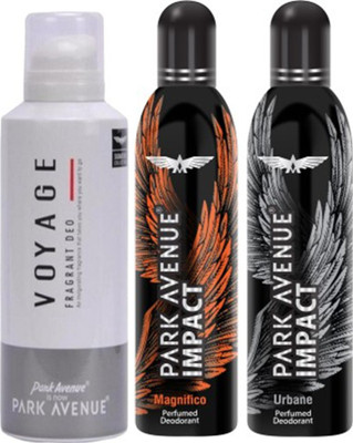Park Avenue Impact Magnifico,Urbane,Voyage prefumed Deodorants pack of 3 for Men Combo Set(Set of 3)
Park Avenue Impact Magnifico,Urbane,Voyage prefumed Deodorants pack of 3 for Men Combo Set(Set of 3)